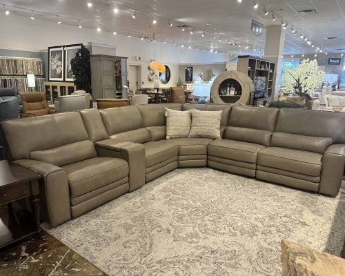 Full top grain leather modular sectional